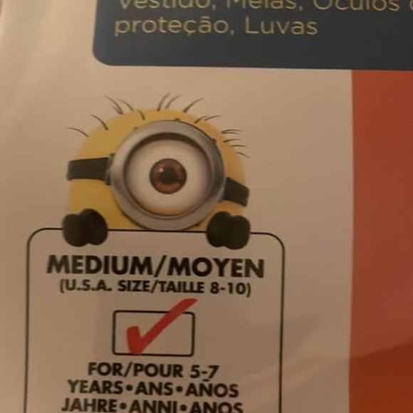 BRAND NEW girl youth minion minions halloween costume size XS 3yr & M 5-7yr - Picture 3 of 5